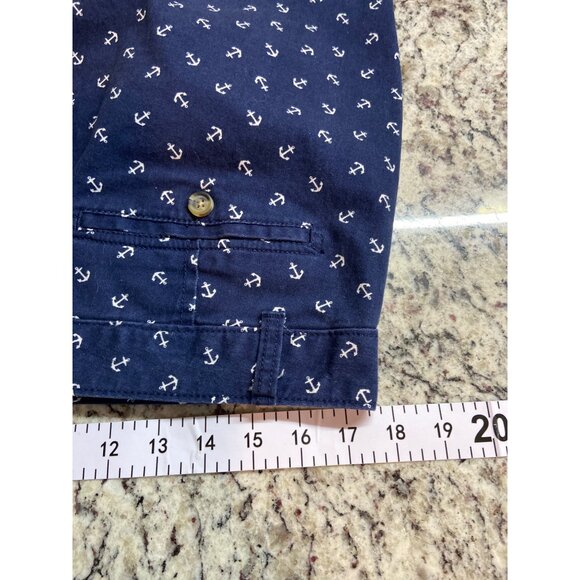 Dockers Womens Anchor Print Shorts 14 Navy Blue Nautical Summer Beach Preppy - Picture 5 of 8